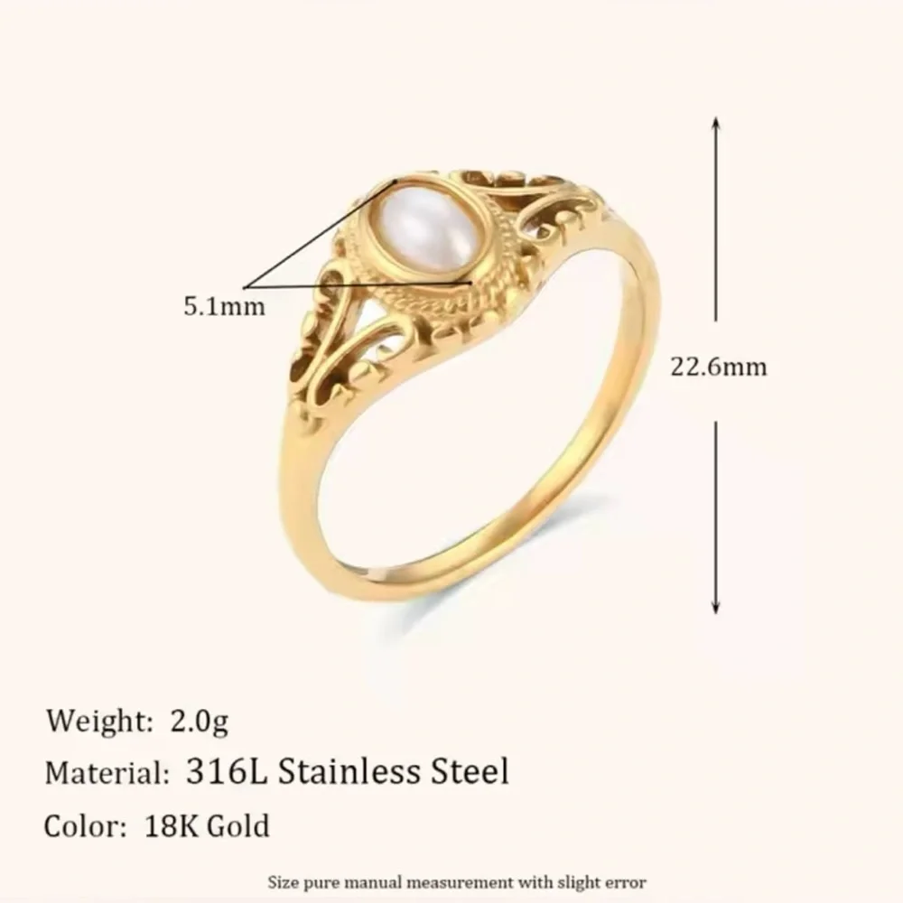 18k Gold Plated Delicate Natural Freshwater Pearl Rings - Picture 8 of 10